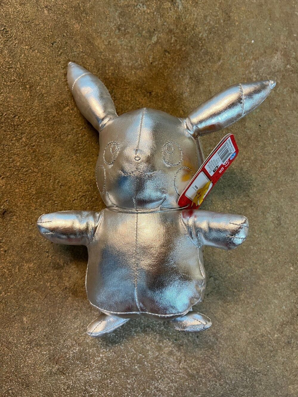 Pokemon Silver Metallic Plush Doll 25th Anniversary Pikachu